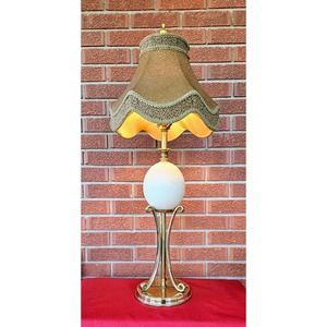 Vintage Hollywood Regency Ostrich Egg Lamp In The Style Of Maison Jansen